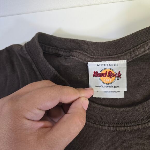 Hard Rock Cafe Hollywood Brown Vintage Dragon and Tiger T-shirt size Large - Picture 3 of 7